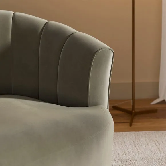 Carmen Quilted Velvet Swivel Chair 3