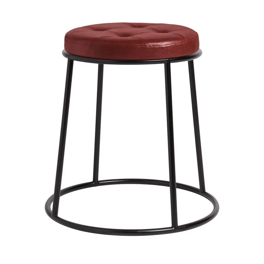 netfurniture Ducat 45 - Black Metal Frame - Vintage Red Seat in Dark Red