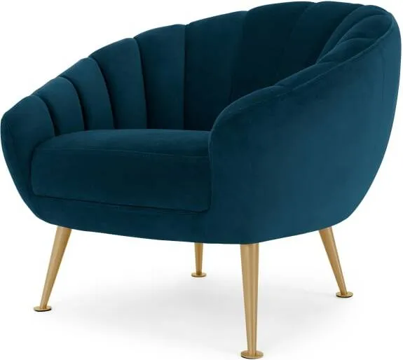 Primrose Accent Armchair, Petrol Teal Velvet