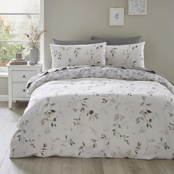 Moonlight Floral 144 Thread Count Reversible Duvet Cover & Pillowcase Set 1
