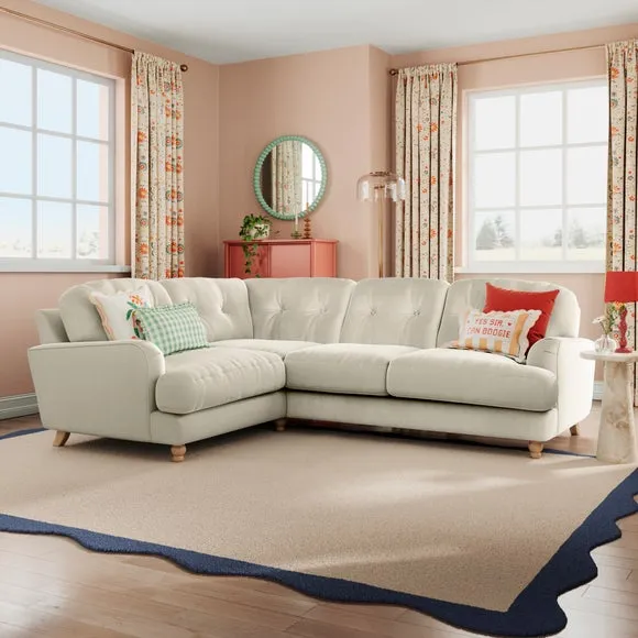 Martha Vintage Velvet Full Corner Sofa 1
