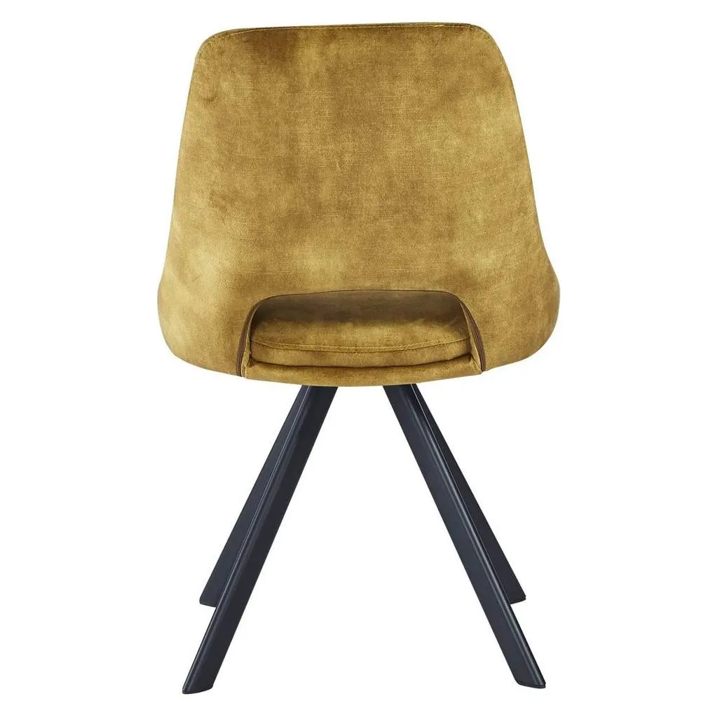 IH Design Mustard Velvet Swivel Dining Chair (Set of 2) 6
