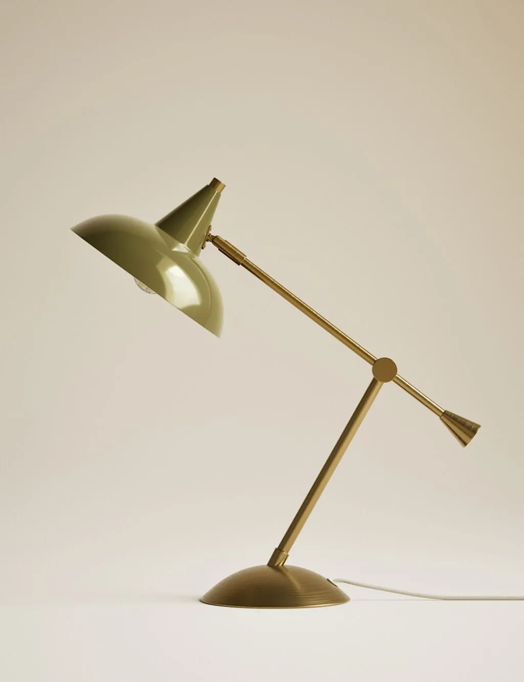 M&S Metal Head Desk Table Lamp Khaki