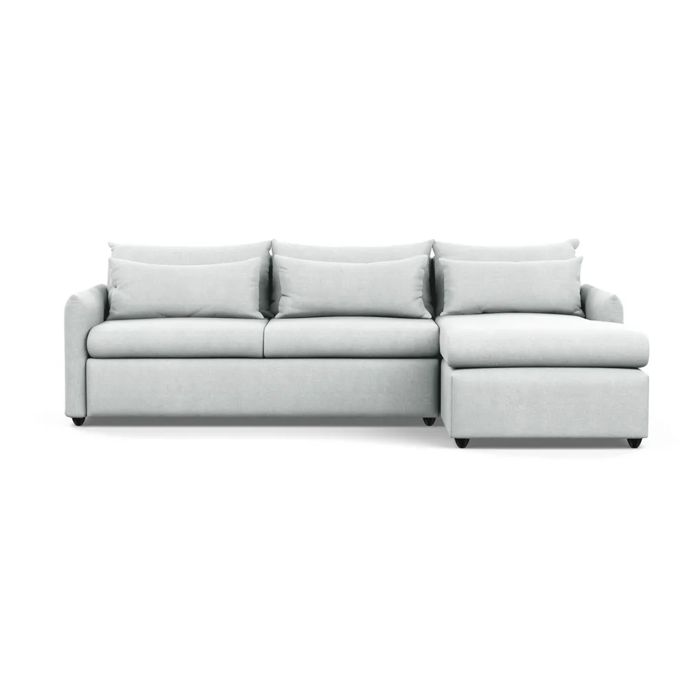 Heal's Pillow Large Right Hand Corner Chaise Broad Weave Tin Black Feet
