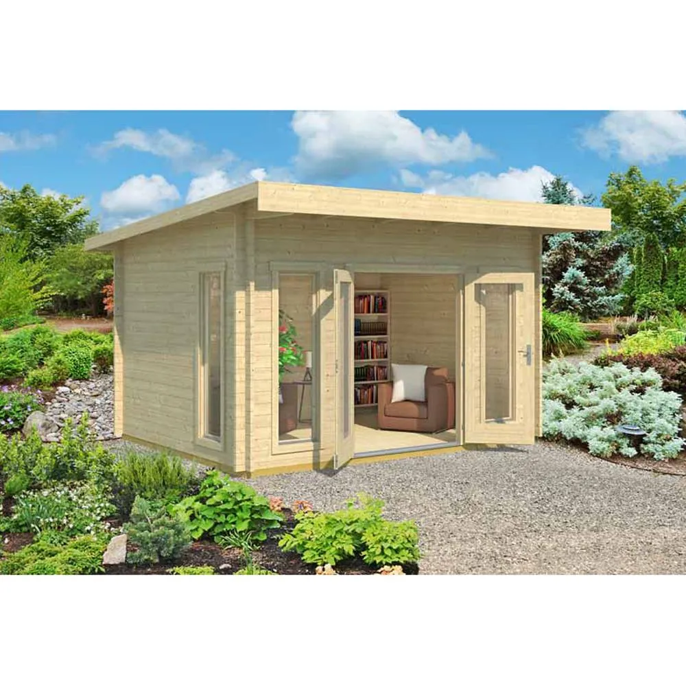 Lasita Maja Ltd Barbados 3-Log Cabin, Garden Room, Home Office - L459xW419xH241.94 cm in Natural 3
