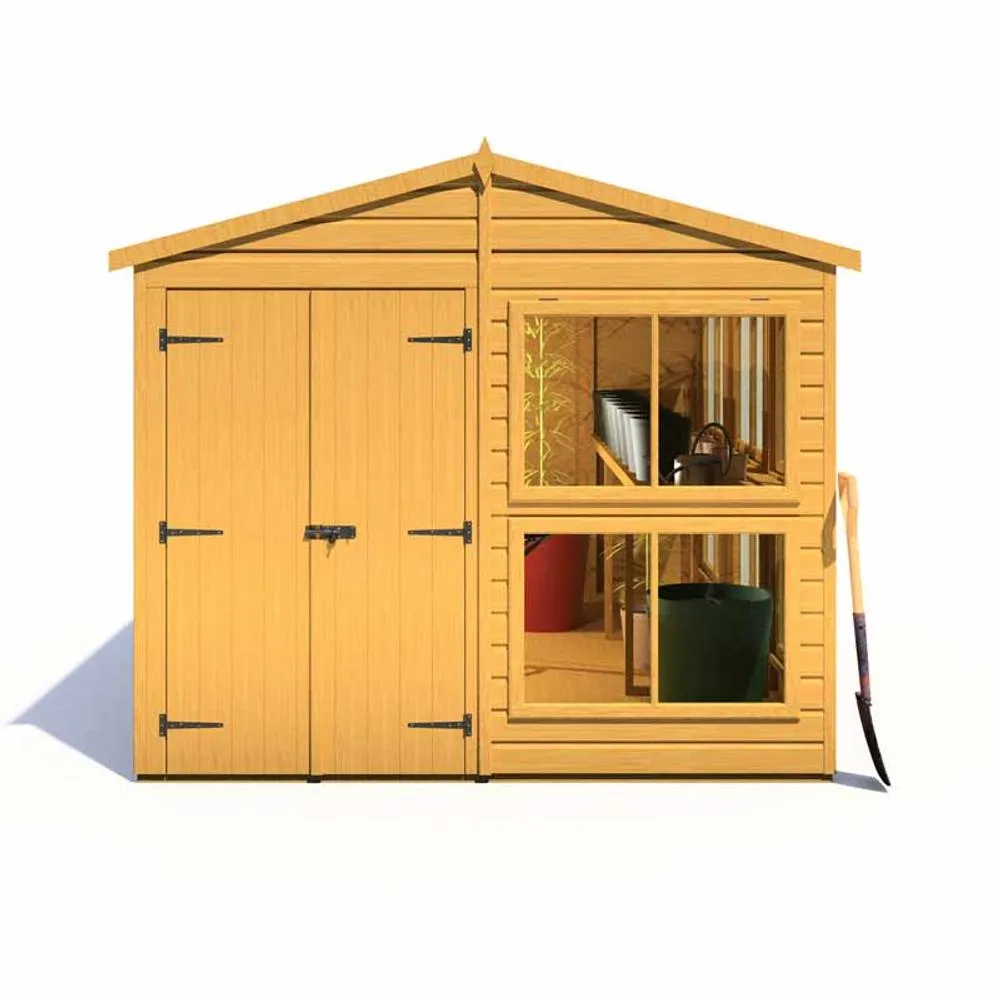 Shires Sun Hut 8 x 12 Feet Potting Shed - L357 x W244.8 x H222.5 cm in Brown 2