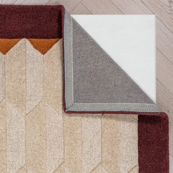 Mara Chevron Border Wool Rug 3