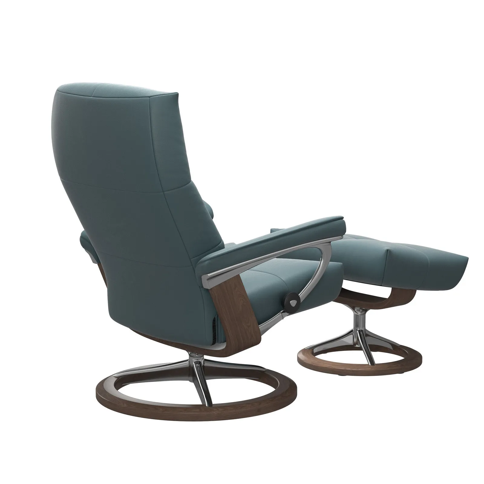 Stressless David Small Signature Recliner Chair & Footstool Leather | Barker & Stonehouse 3