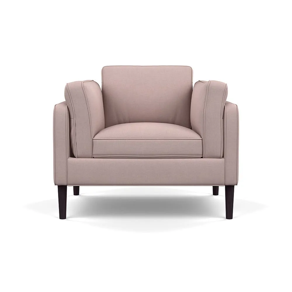 Heal's Sonno Armchair Siena Cotton Dusky Pink Wenge Black Feet