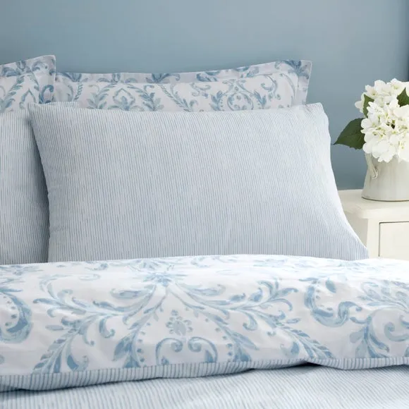 Ashleigh Damask 100% Cotton Duvet Cover & Pillowcase Set 4