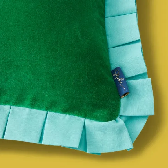 Sophie Robinson Velvet Box Pleat Square Cushion 3