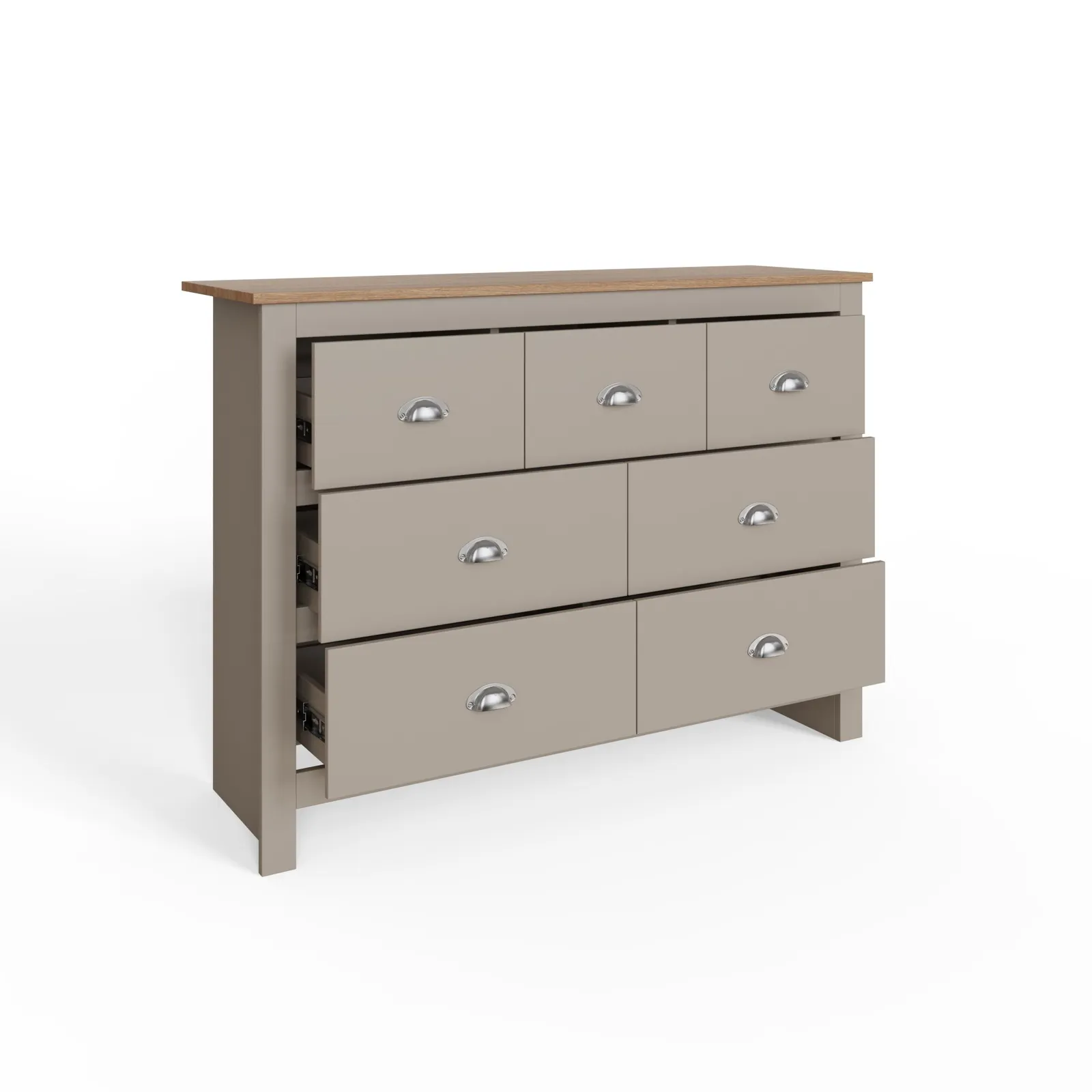 GFW Lancaster 7 Drawer Chest in Grey 5