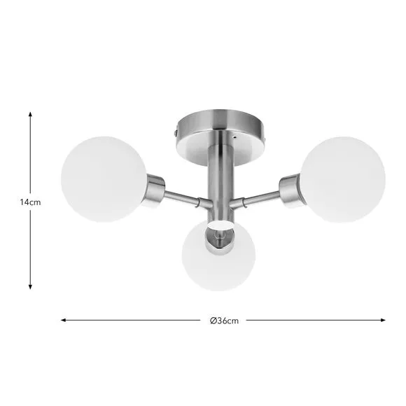 Sfera Mid Century 3 Light Ceiling Light 6