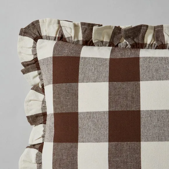 Frilled Check Cushion Pinecone 4