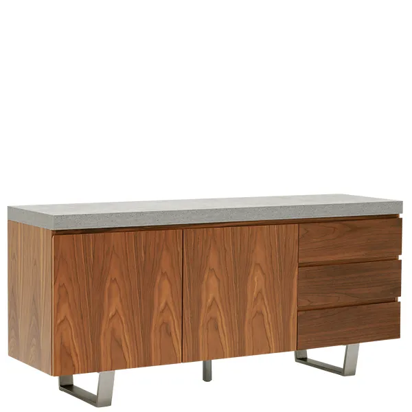 Halmstad Sideboard Concrete and Walnut