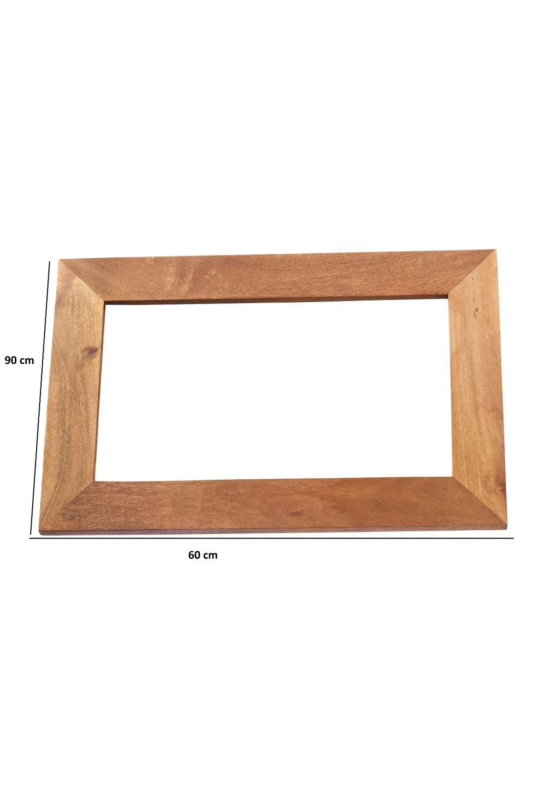 IH Design Light Mango Solid Wood Frame Mirror in Natural