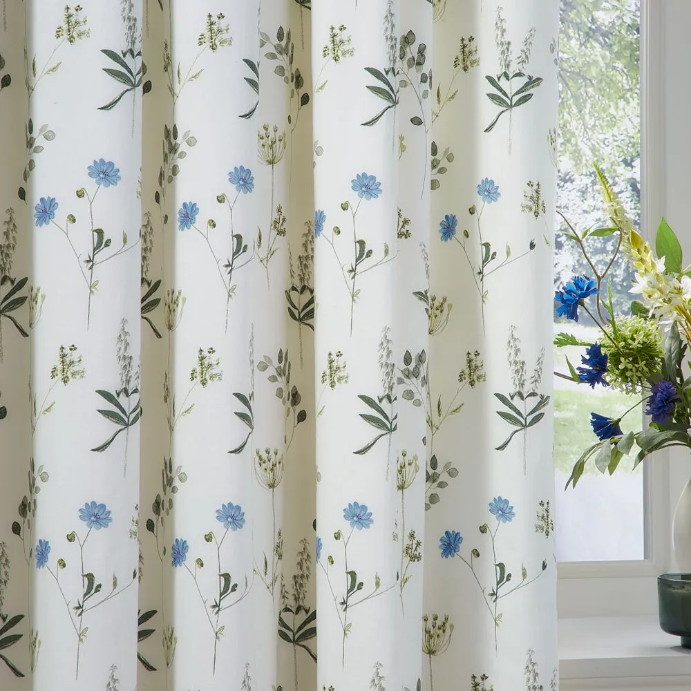 Wylder Meadow 100% Cotton Floral Eyelet Curtain Pair in White 5