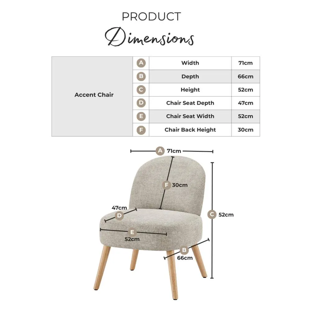 FurnitureboxUK Minnie Fabric Accent Chair in Beige 2