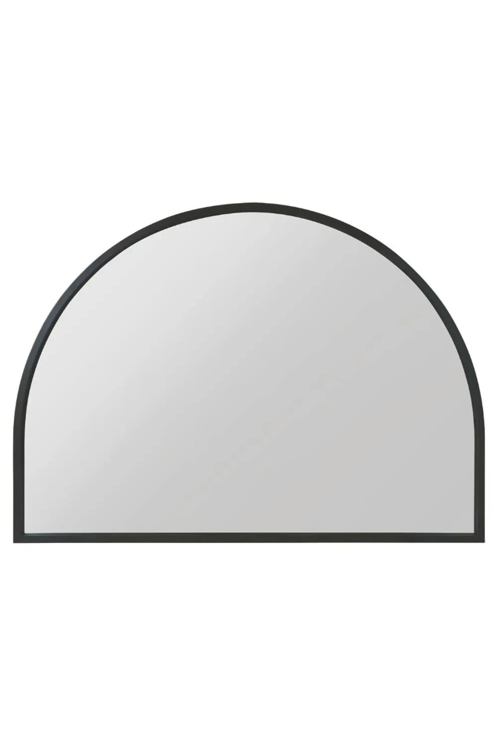 MirrorOutlet Black Metal Framed Arched Garden Wall Mirror 49" X 35" (125CM X 90CM)