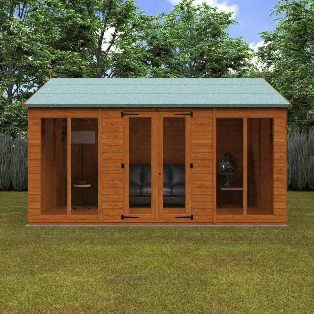 Buttercup Farm 14x10 Full Pane Workman Apex 12mm Shed - L415 x W295 x H268.5 cm in Burnt Orange 2