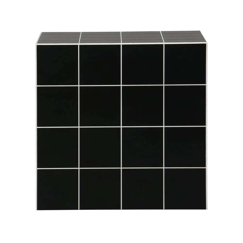 sweeek Cubic coffee table, side table with matt ceramic-effect finish, 40x40x in Black 6