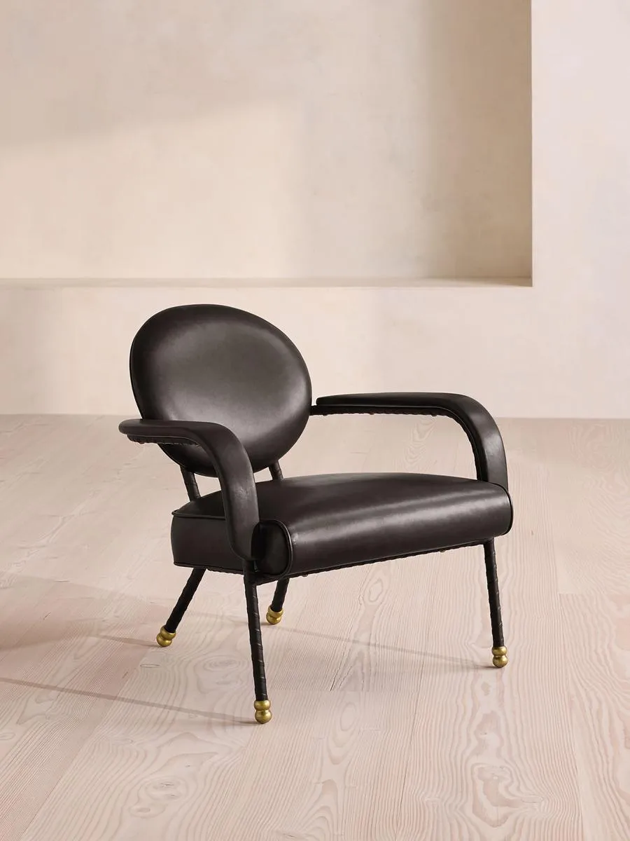 Milo Armchair, Leather, Black