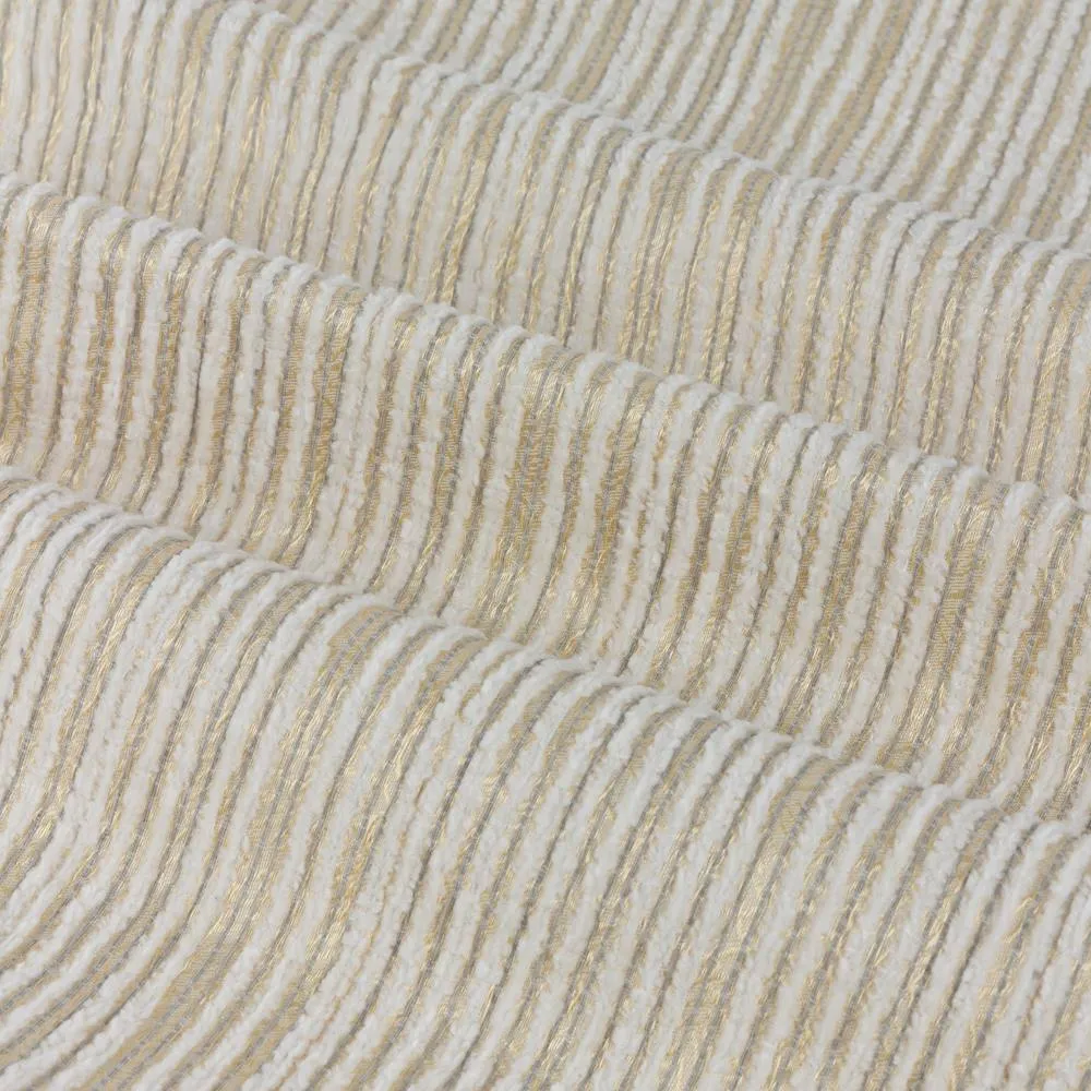 Paoletti Jupiter Chenille Jacquard Eyelet Curtain Pair in Off-White 6