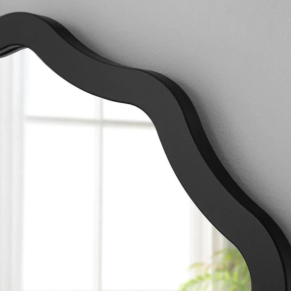 Yearn Mirrors Black Ripple Framed Circular Wall Mirror 120x120cm 3