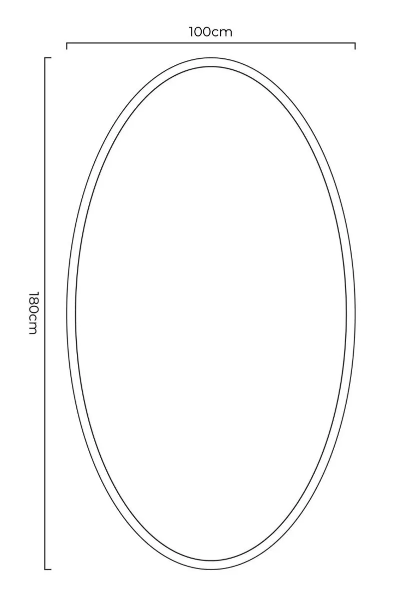 MirrorOutlet Gold Metal Framed Oval Wall Mirror 71" X 39" (180 x 100CM) 4