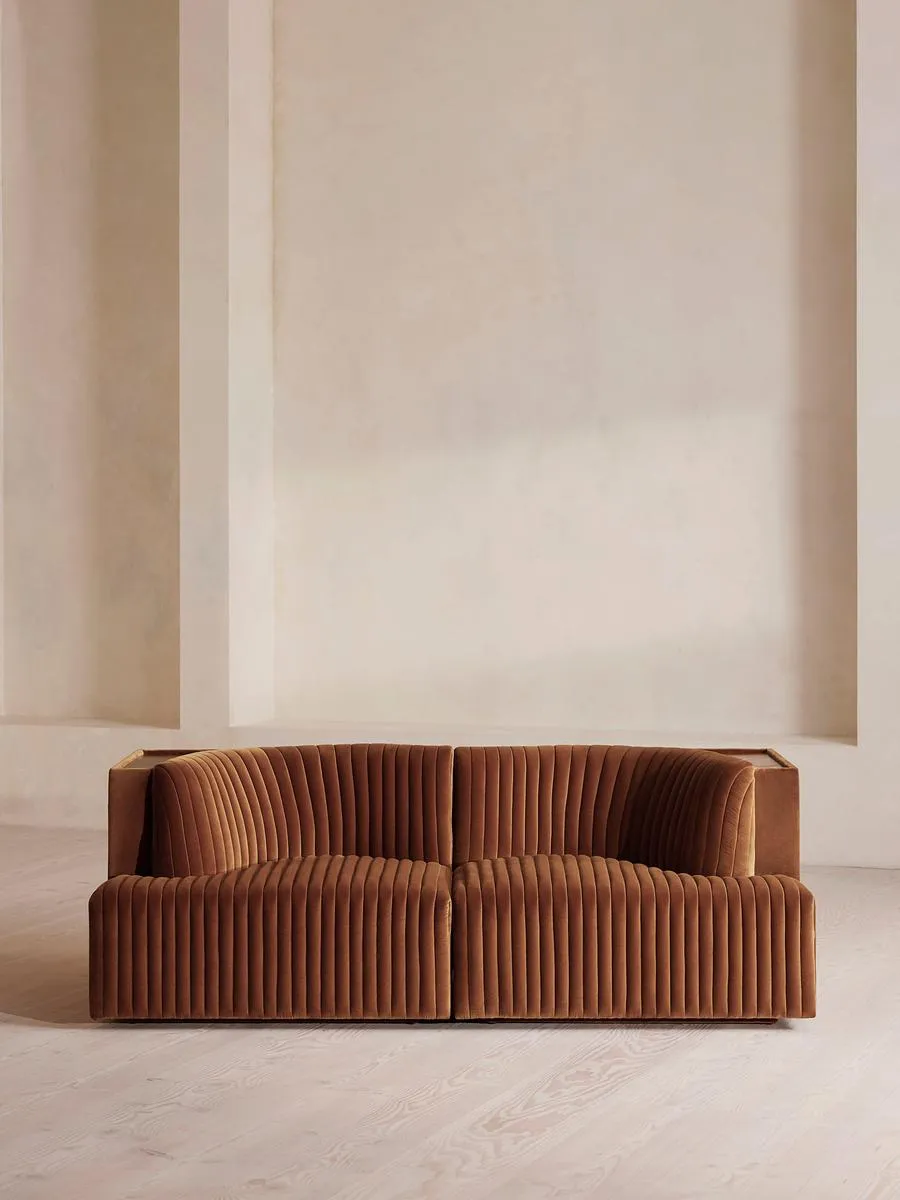 Hamish Modular Sofa, Three Seater, Velvet, Cinnamon