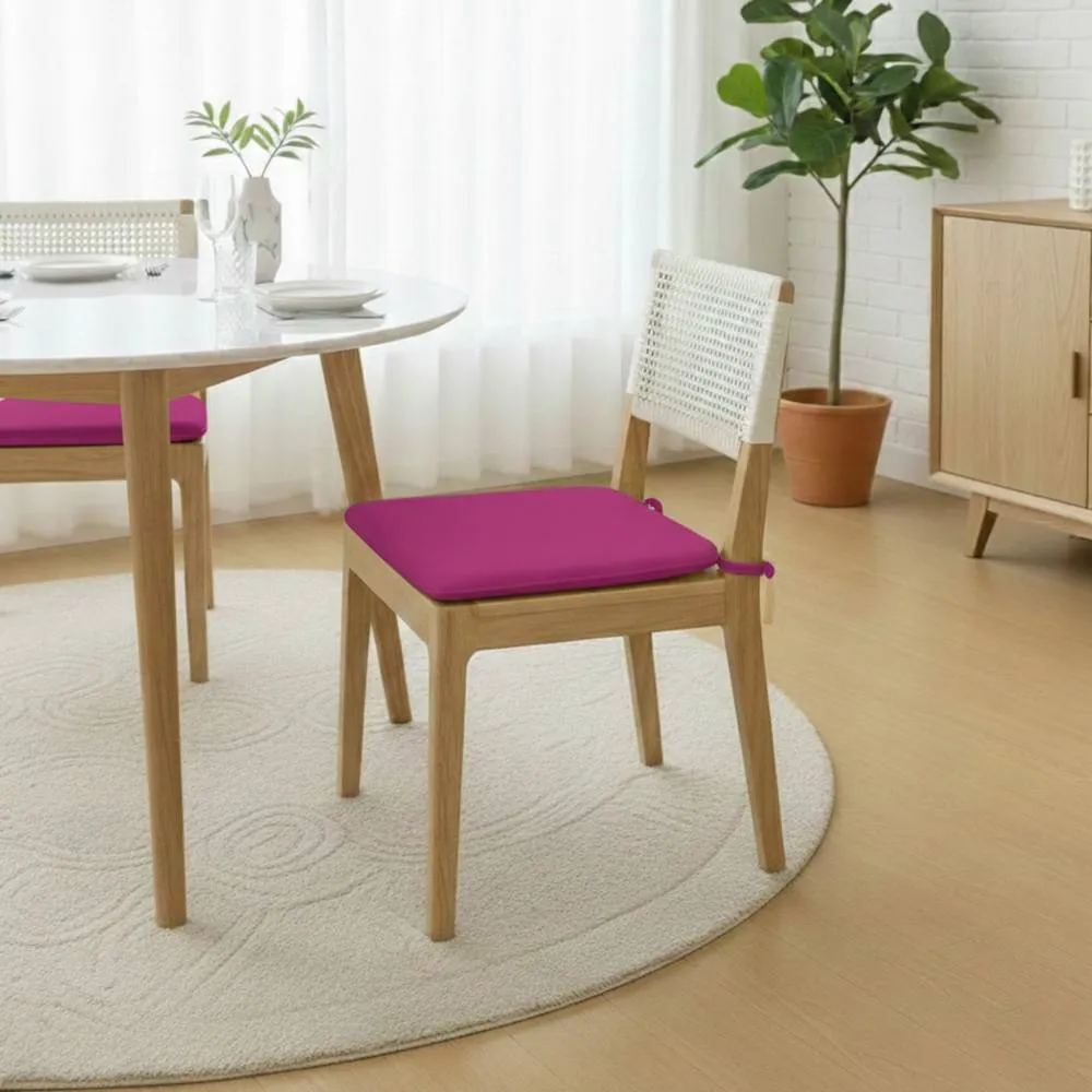 Snug City Foam Seat Pad with Ties Chair Cushion for Dining, Kitchen Seating in Purple