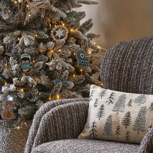 Trees Embroidered Rectangle Cushion 4