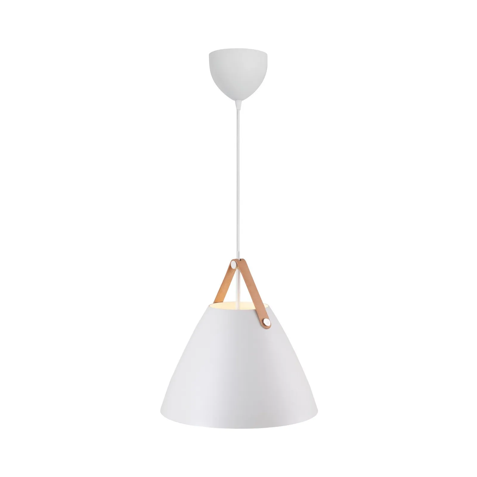 Nordlux Strap Pendant Light White Metal Dining Room E27 Mains 36cm