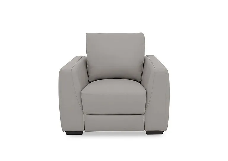 Dinky Leather Chair with Power Recliner - Lead Grey