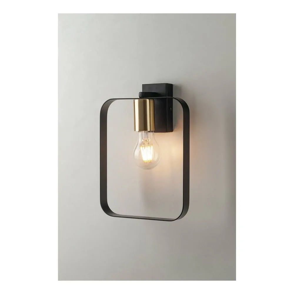 Netlighting Smith Wall Lamp Frame Brushed Gold E27 in Black