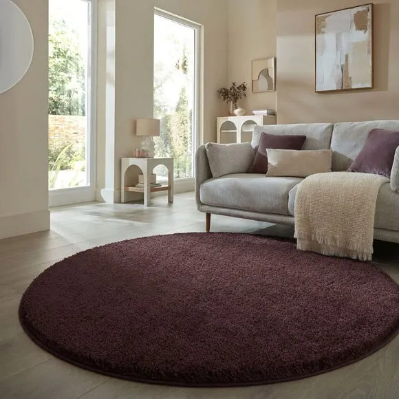 Sheen Shaggy Round Rug 1