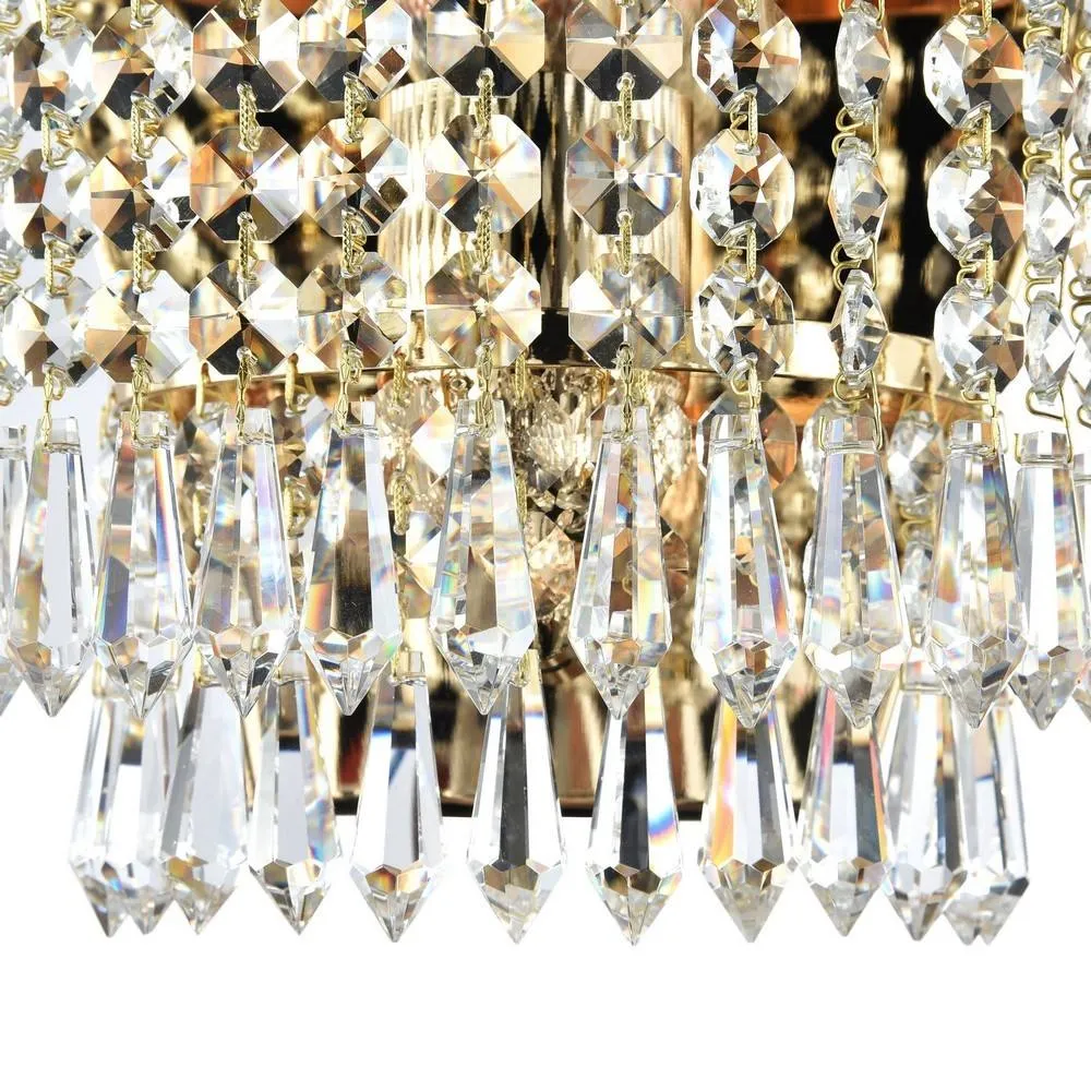 Netlighting Palace Flush Wall Lamp Gold Antique & Crystal 1 Light E27 5