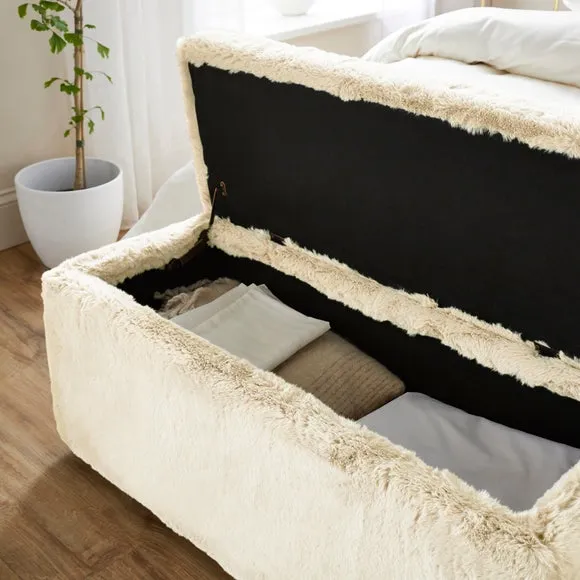 Elysia End of Bed Ottoman, Faux Fur 3