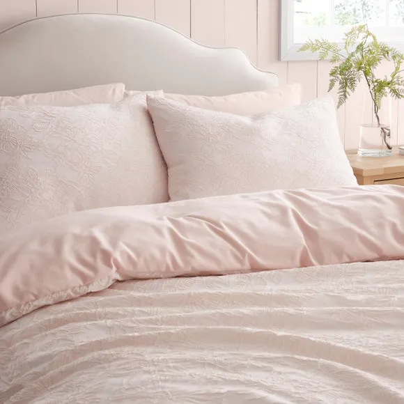 Aurora Floral Jacquard Duvet Cover & Pillowcase Set 4