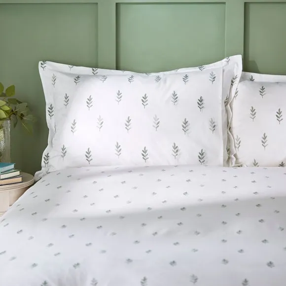 Harper Stem Floral 144 Thread Count 100% Cotton Oxford Pillowcase 2