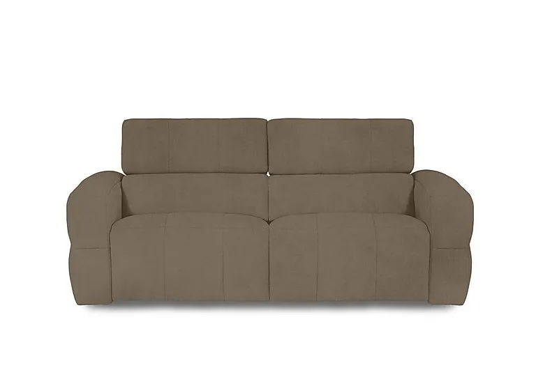 Cube Fabric 3 Seater Power Recliner Sofa with Power Headrests - Opulence Cedar