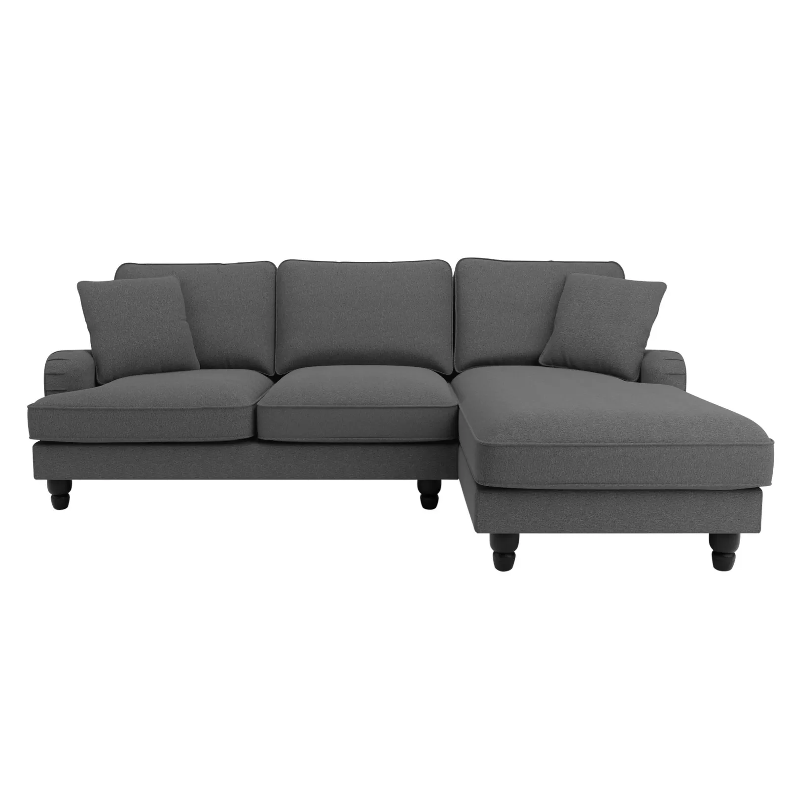 Beatrice Fabric Left Hand Corner Sofa Charcoal