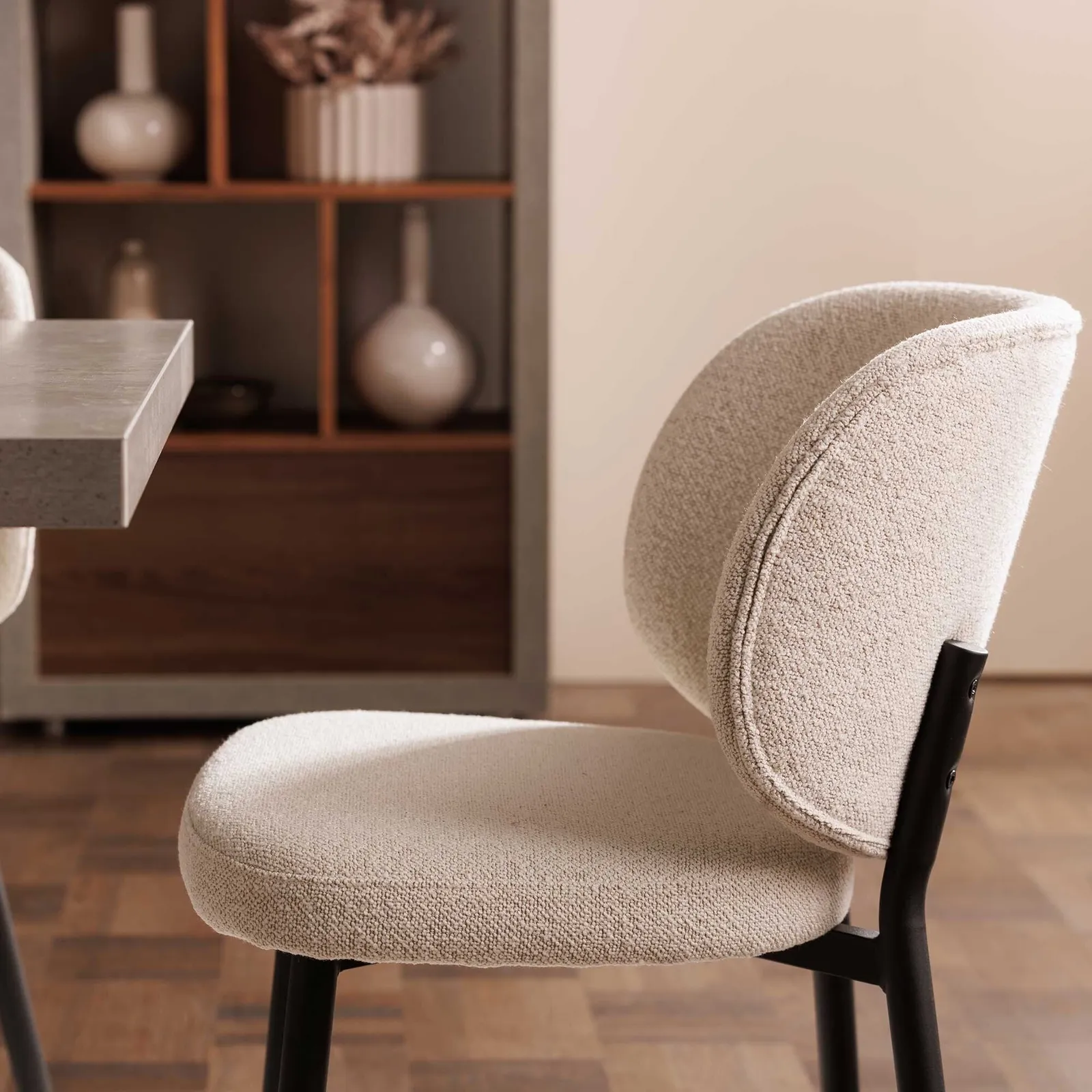 Elodie Dining Chair, Neutral Boucle | Barker & Stonehouse 4