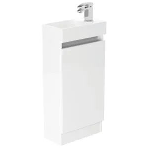 Newland White Basin Cloakroom Unit - 400mm