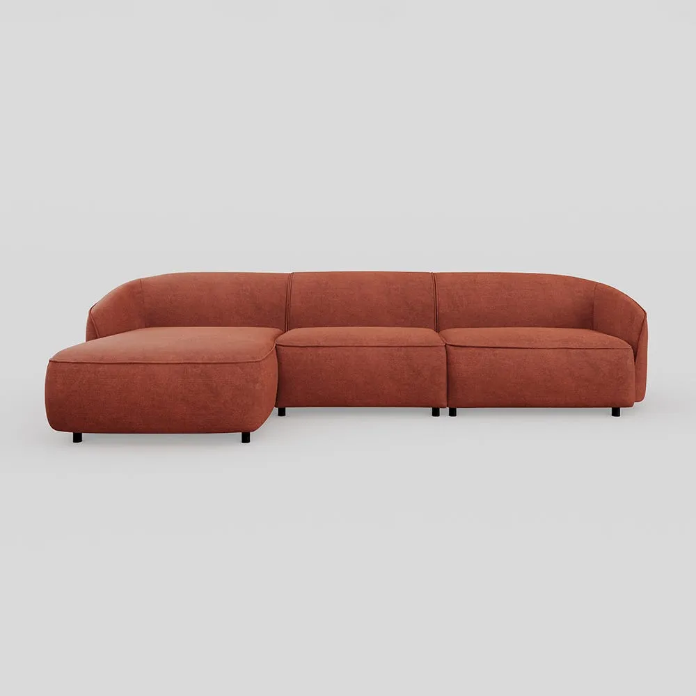 Heal's Aurelie Large Chaise Sofa LHF Smart Luxe Velvet Tawny 1