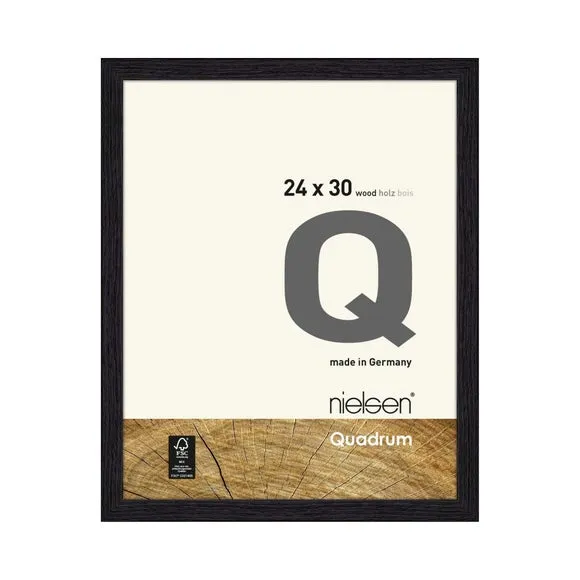 Nielsen Quadrum 24x30cm Veneer Jet Black Wooden Picture Frame, Black