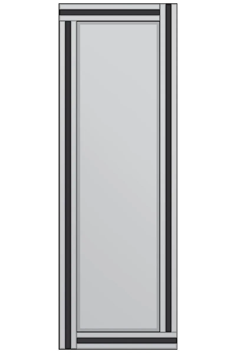 MirrorOutlet Black & Mirror Triple Bevel Cheval Dress Mirror 170cm x 58cm 4