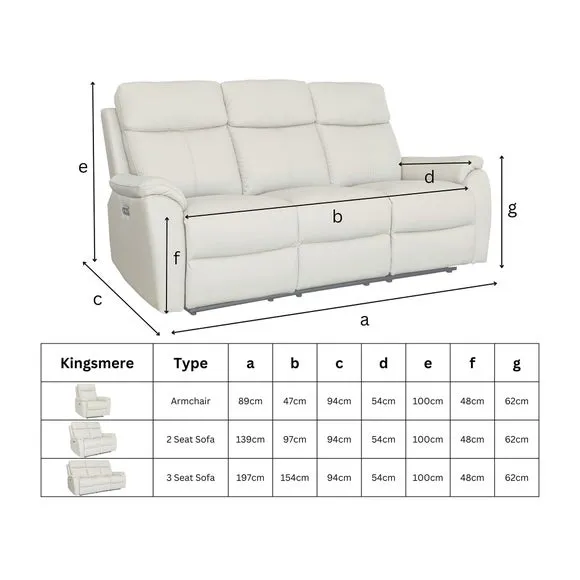 Aspire Kingsmere Leather Power Recliner Armchair 5