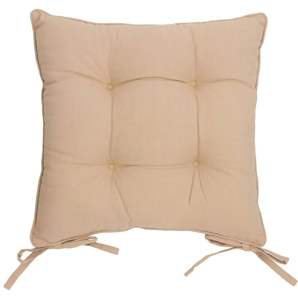 Yard Slub Cotton 2-Pack Plain Indoor/Outdoor Seat Pads in Off-White 3