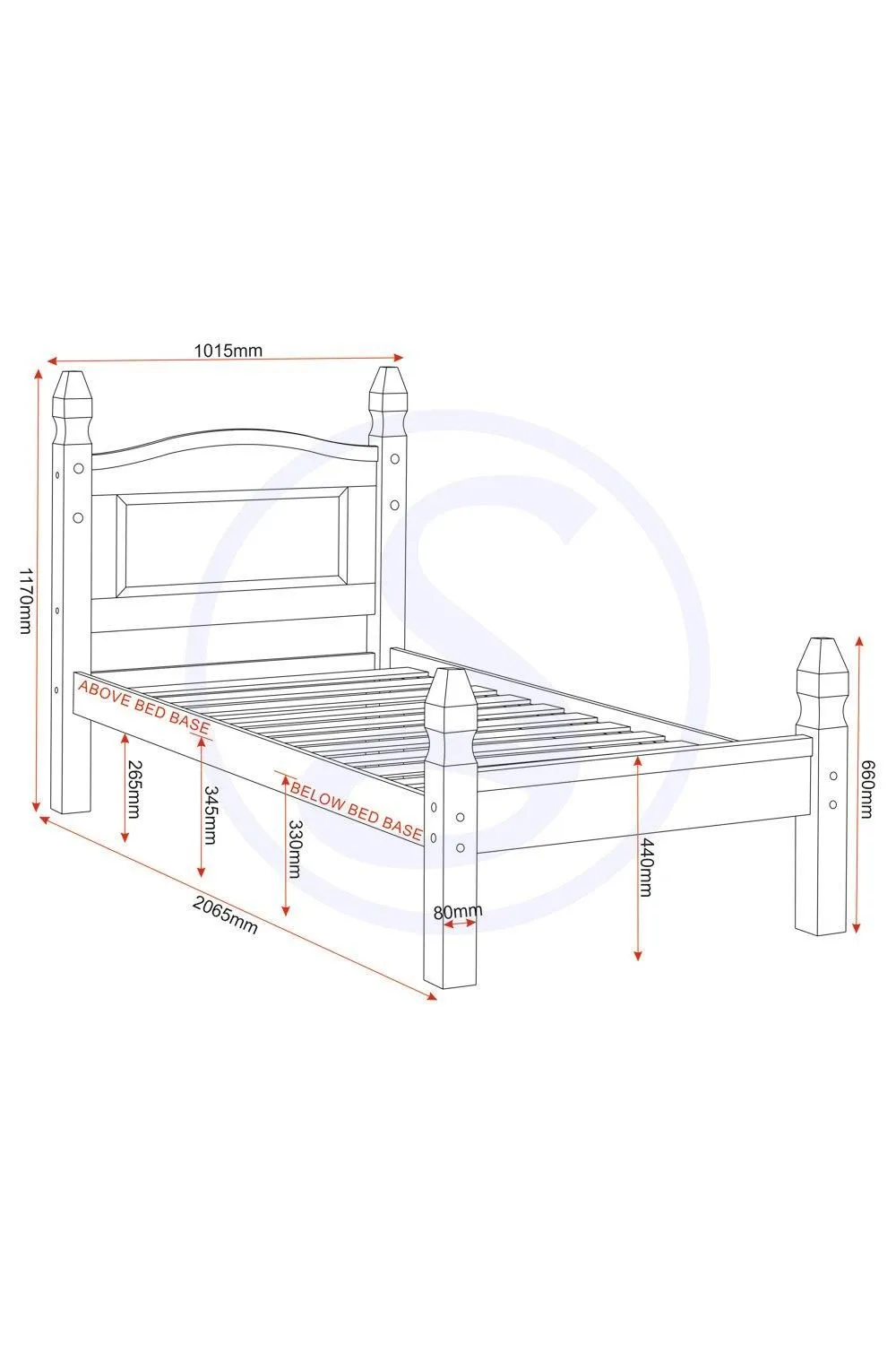 Seconique Corona 3' Single Bed Low Foot End in Natural 6